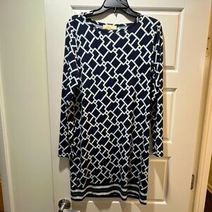 Michael Kors Navy Dress with Green Trim. Like New. Size Medium.